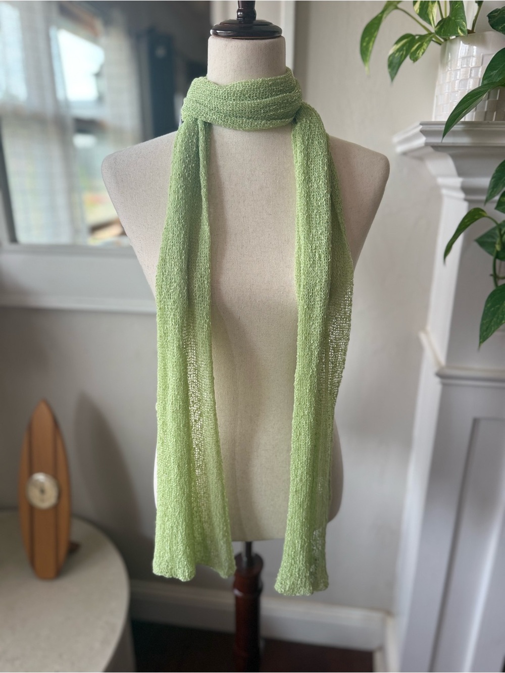 Light Green Lightweight Women's Scarf - Unbranded